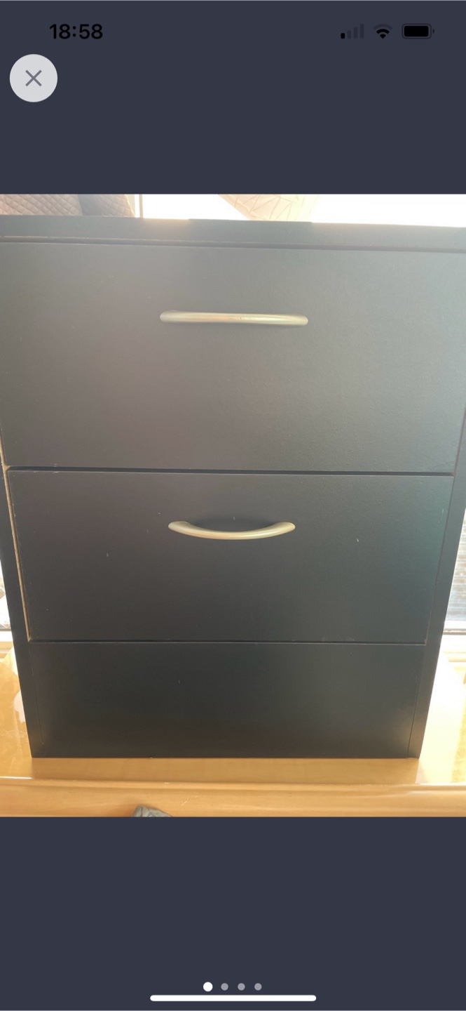 Black 3-Drawer Filing Cabinet