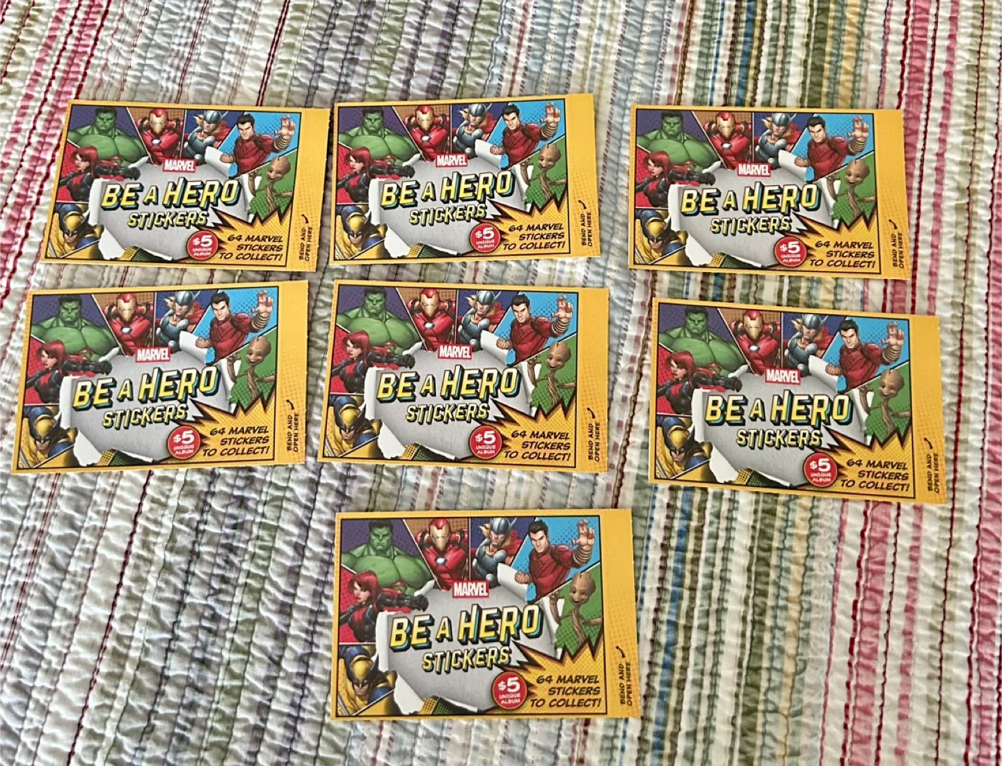 🧡Marvel Be A Hero Stickers - 6 Packs! thumbnail