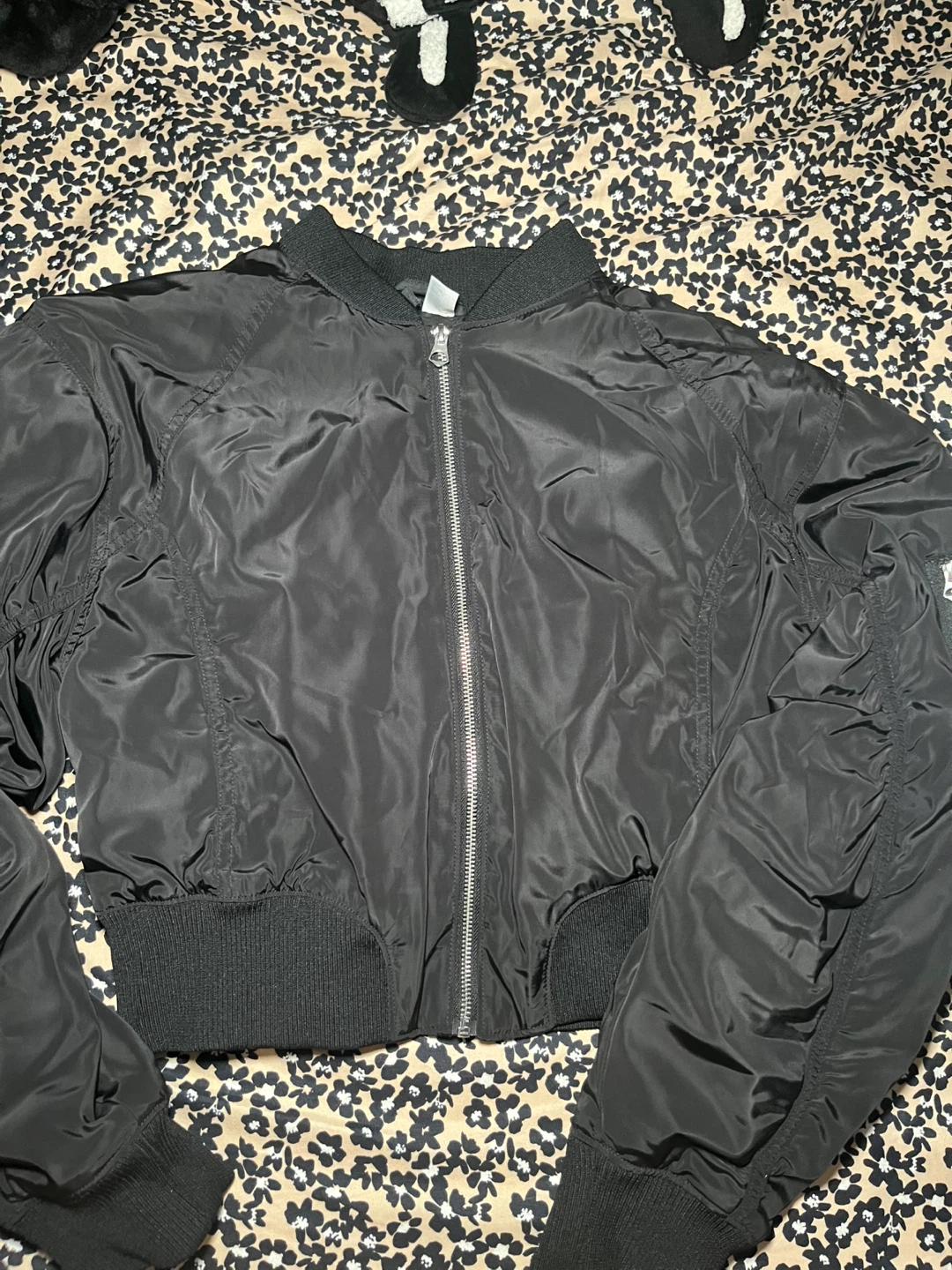 H&M Divided Black Bomber Jacket - Size S