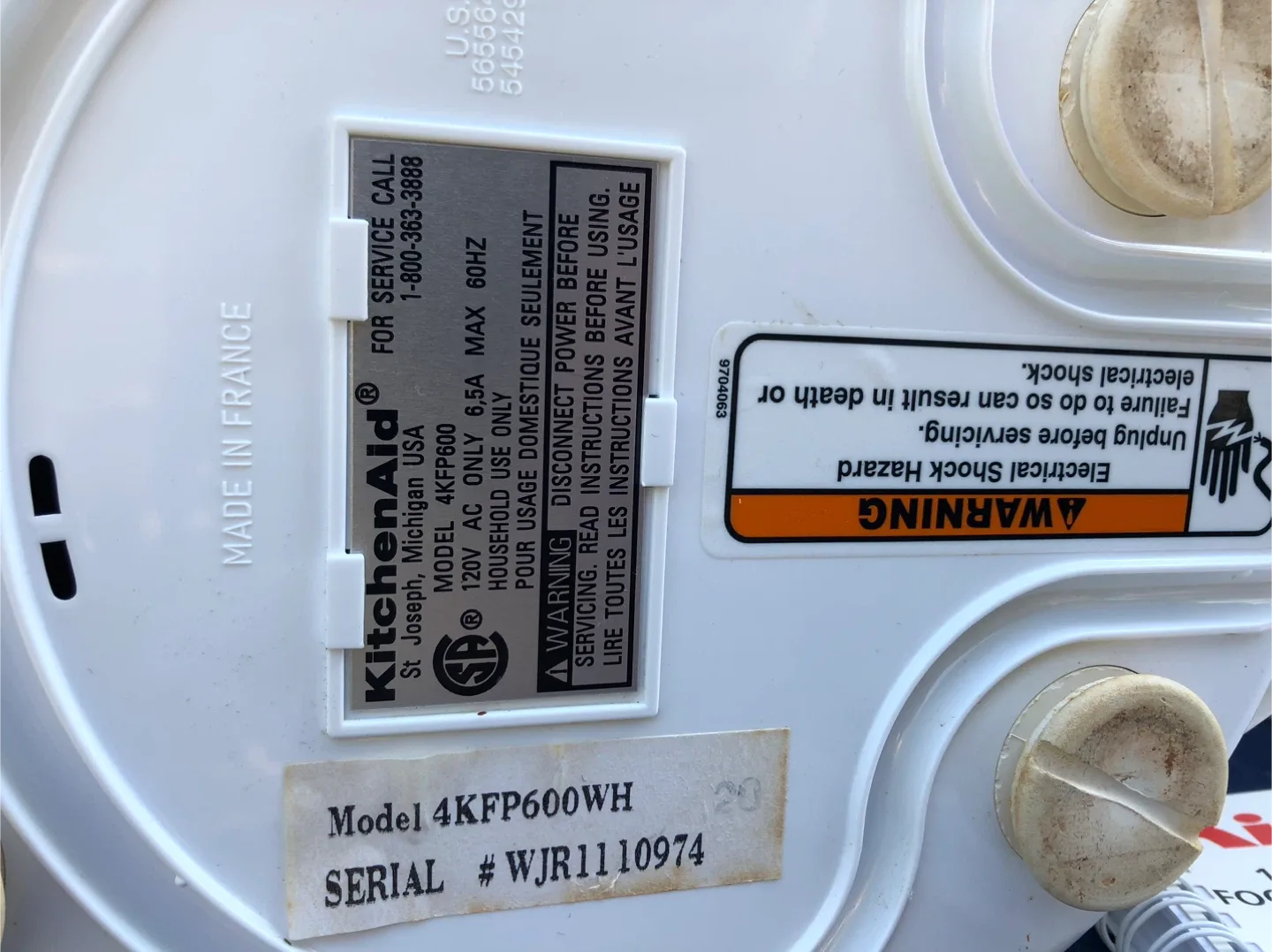 KitchenAid 4KFP600WH Food Processor image indicator(5)