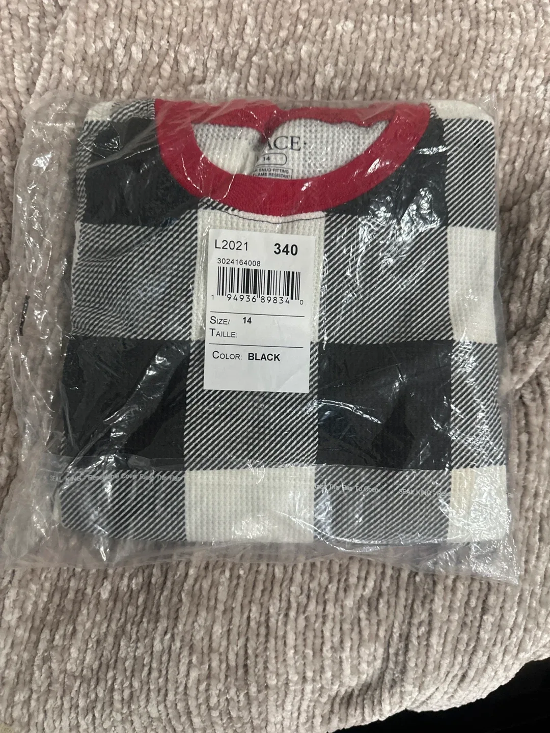 The Children's Place Black Buffalo Pajamas Size 14 thumbnail