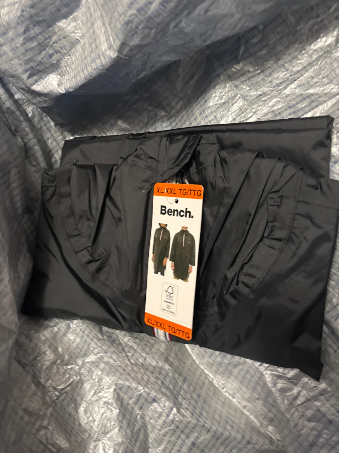 Bench. Black unisex Raincoat XL/XXL - New with tags