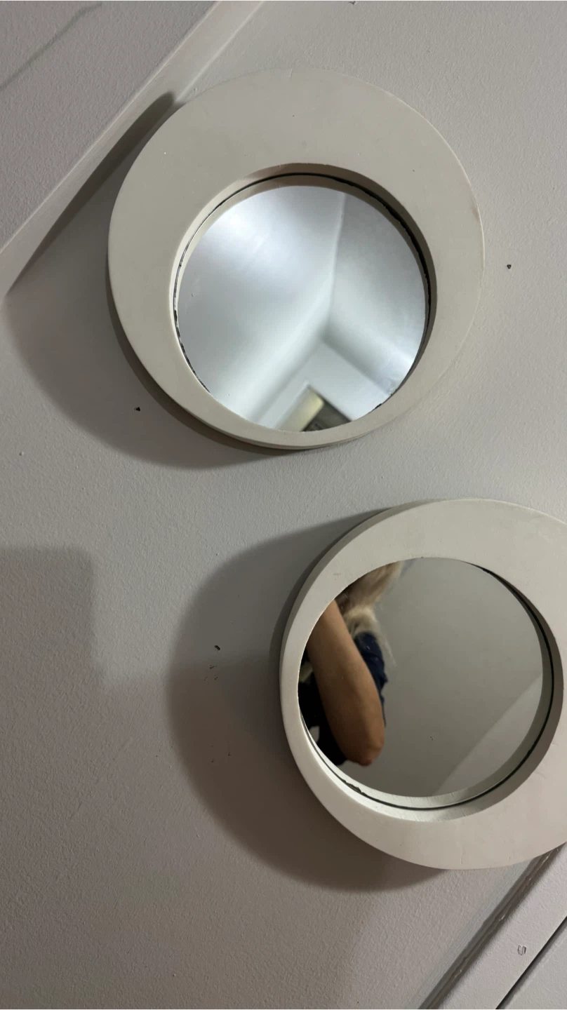 Set of Two Round Wall Mirrors