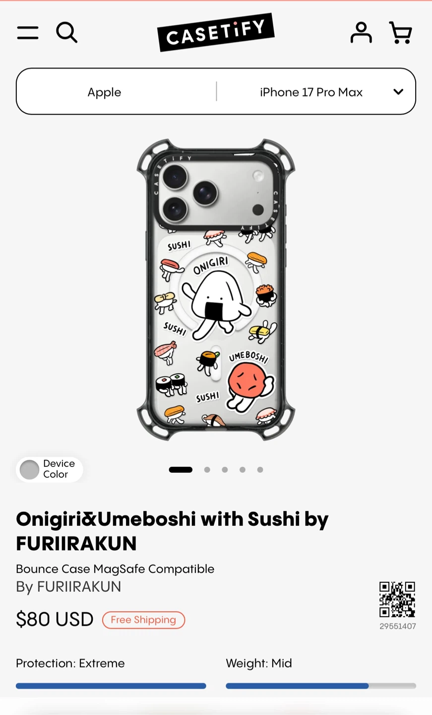 Casetify iPhone 17 Pro Max Case - Onigiri&Umeboshi with Sushi