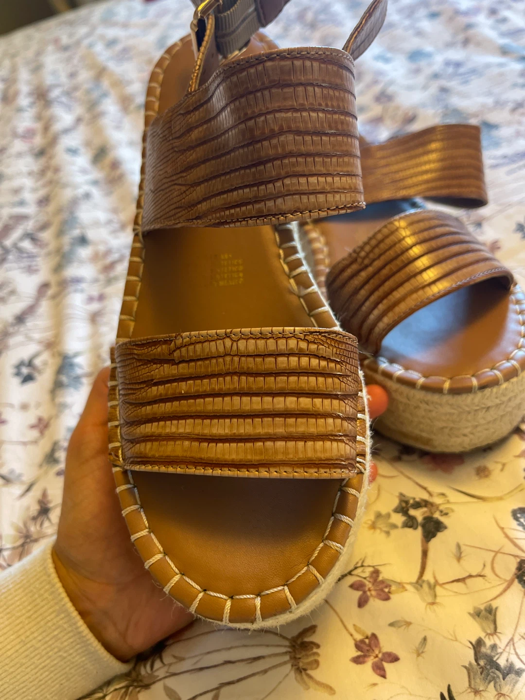 Brown Espadrille Platform Sandals, Size 8 - photo 2