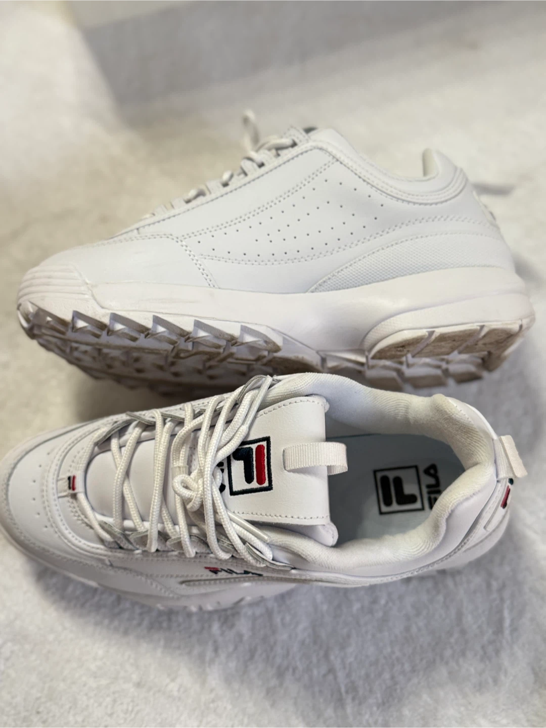 Fila Disruptor II White Sneakers - Size 10