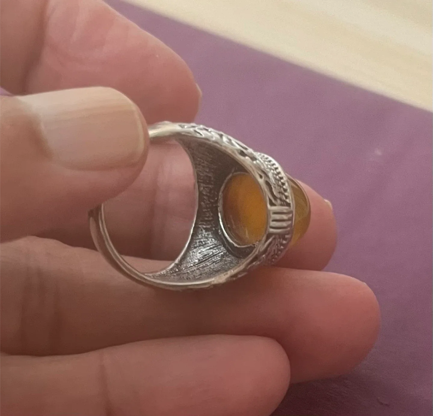 Beautiful Yellow Agate Gemstone Ring image indicator(5)