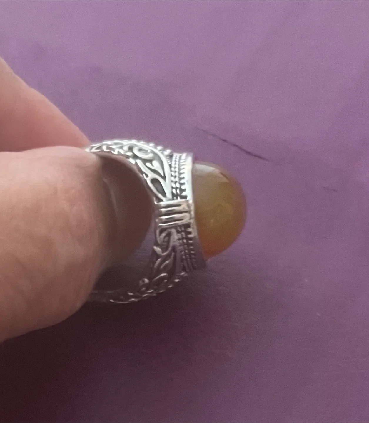 Beautiful Yellow Agate Gemstone Ring image indicator(3)