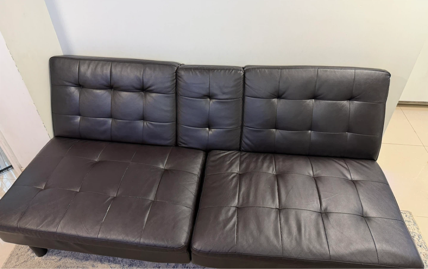 Black Leather Futon