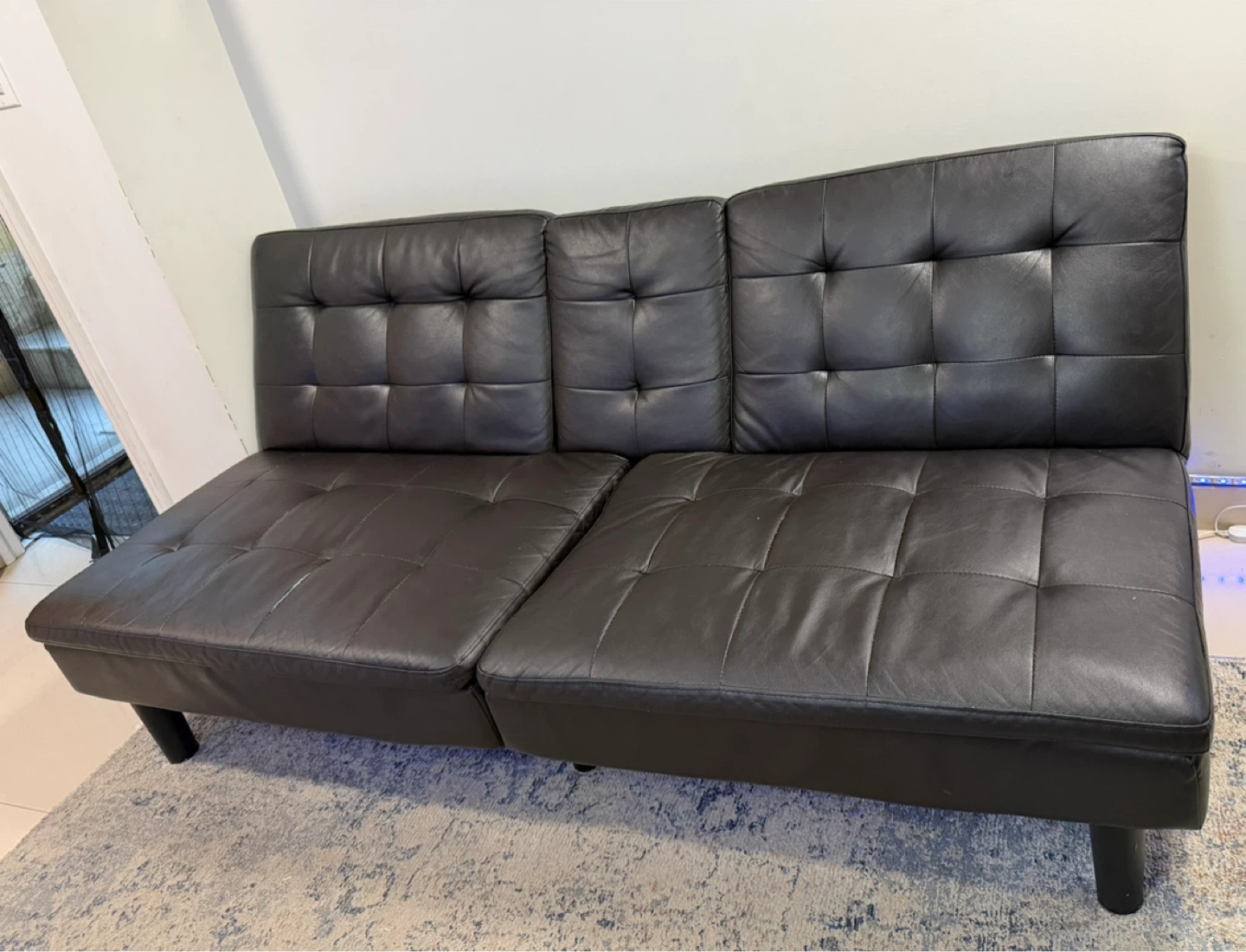 Black Leather Futon - photo 2