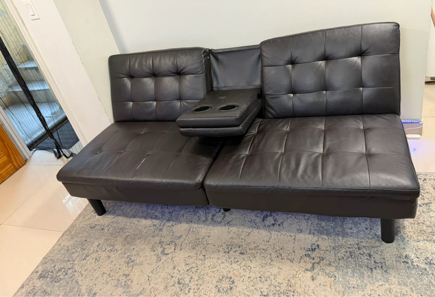 Black Leather Futon - photo 4