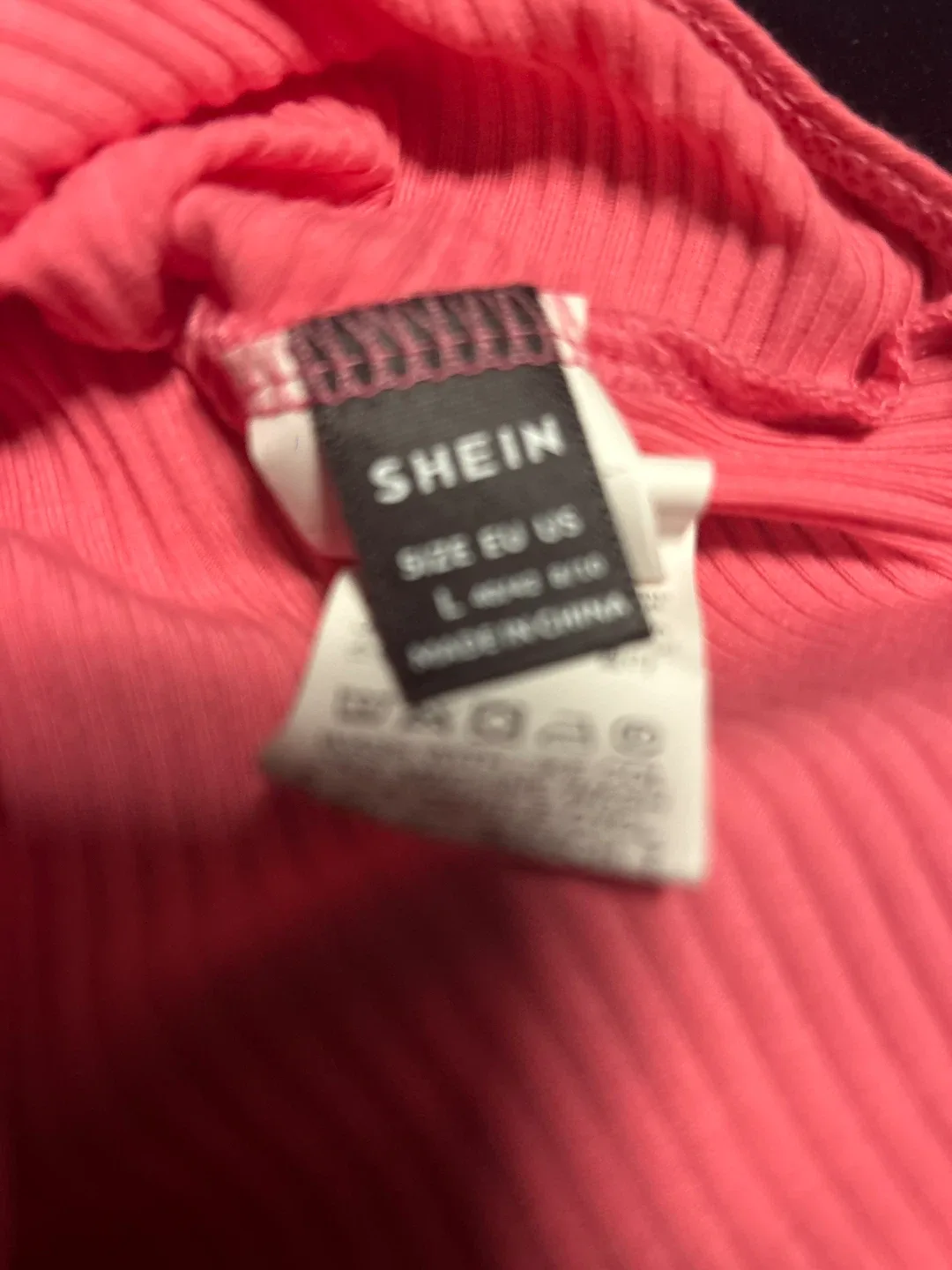 Shein Orange Ribbed Bodysuit - Size L image indicator(2)