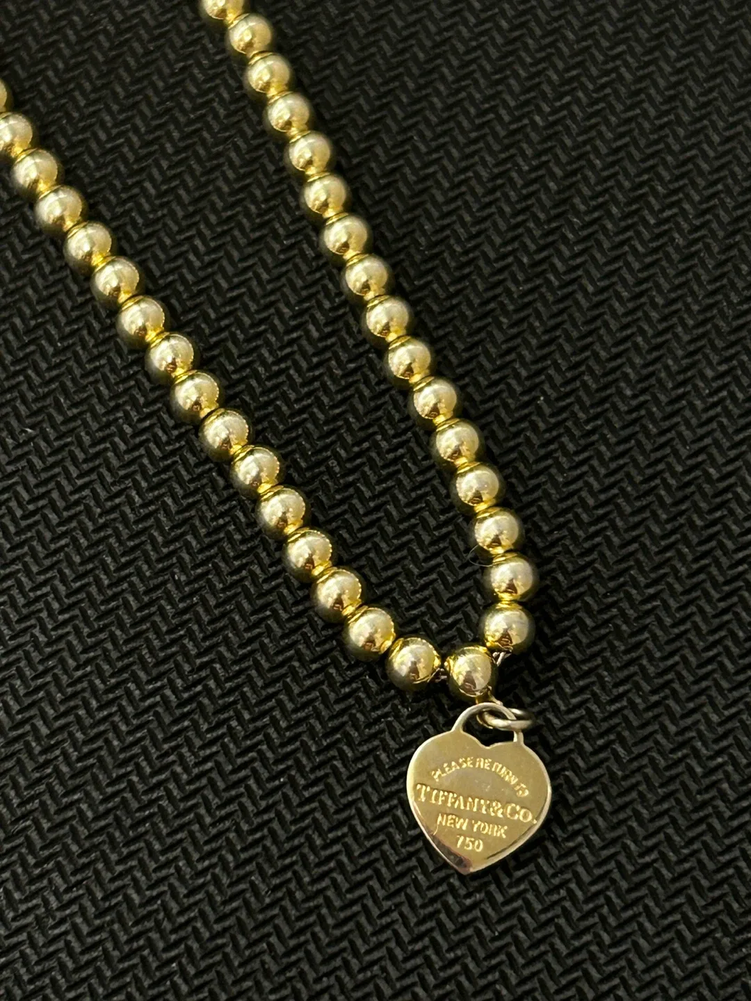 Tiffany & Co. Gold Bead Heart Tag Bracelet image indicator(2)