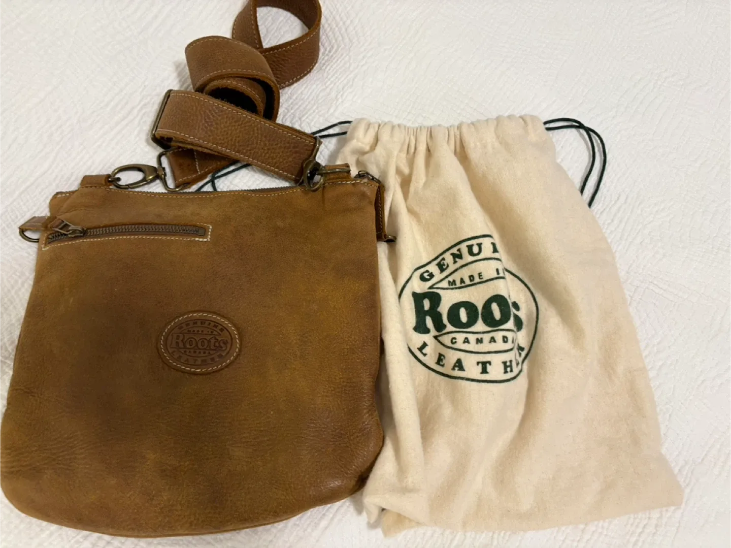 Roots Genuine Leather Brown Crossbody Bag image indicator(2)