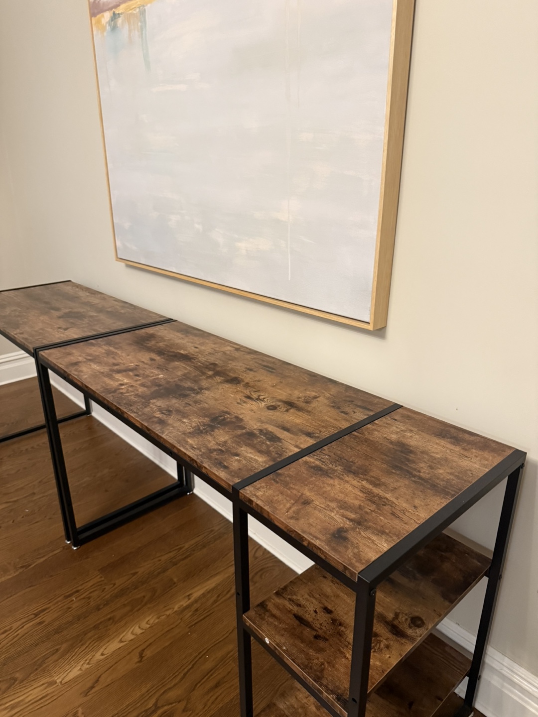 Wood and Metal Desk with Shelves (Plus Chairs) - photo 3