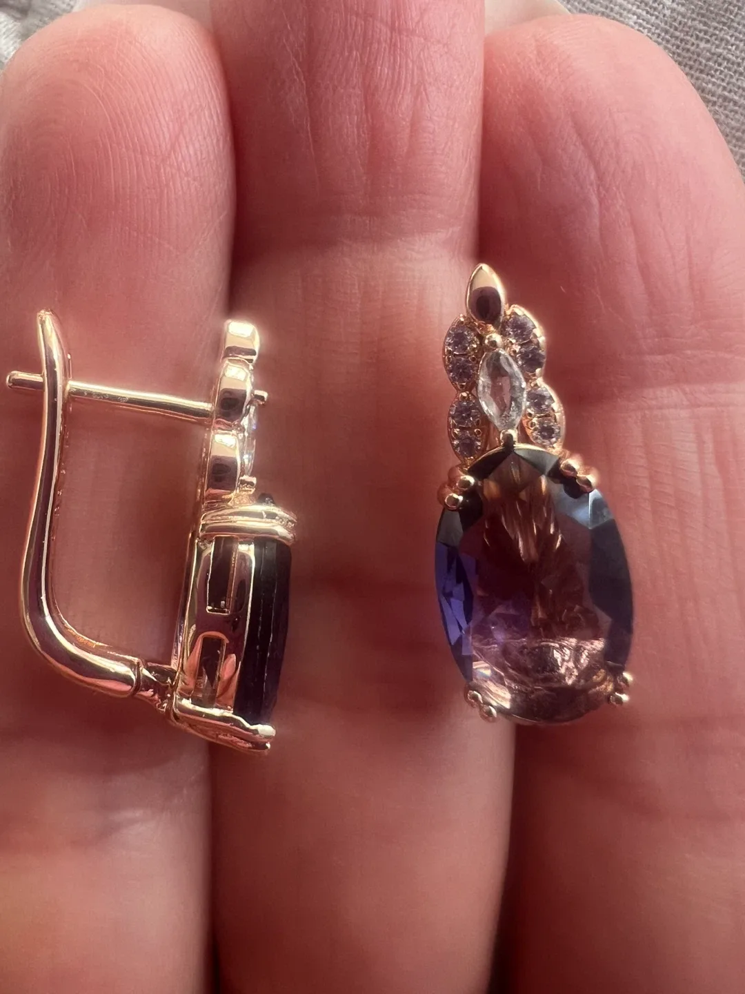 14k amethyst earrings