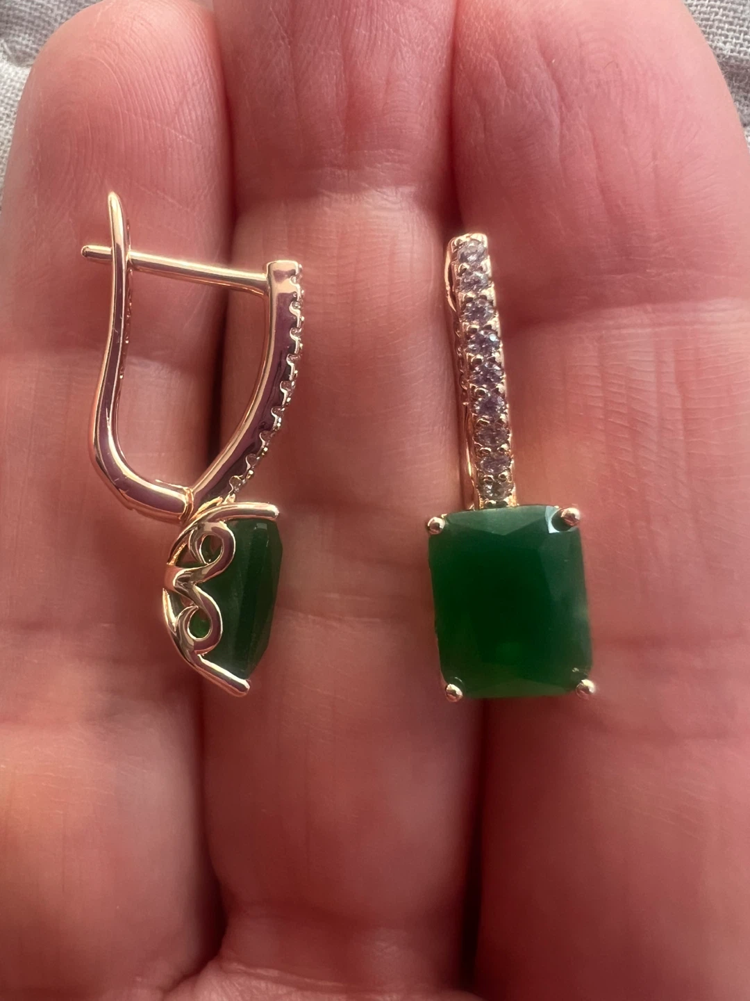14k emerald earrings