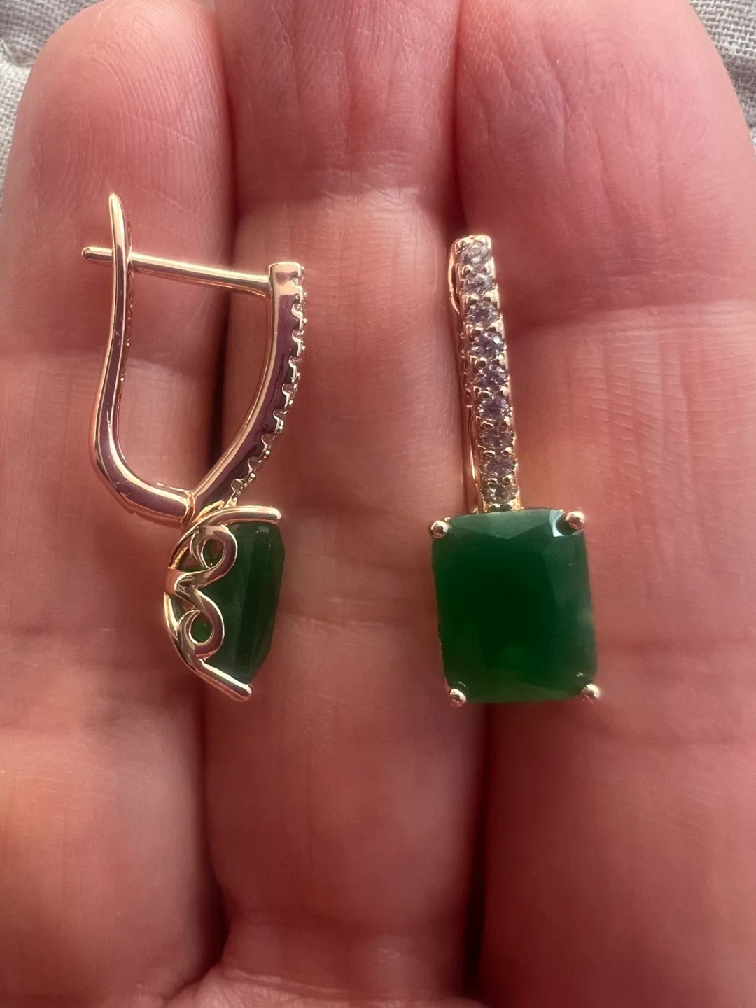 14k emerald earrings