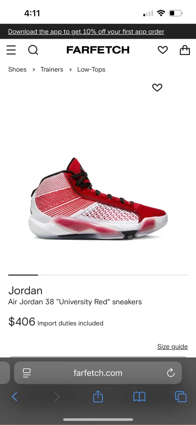 Jordan Air Jordan 38 "University Red" Sneakers image indicator(2)