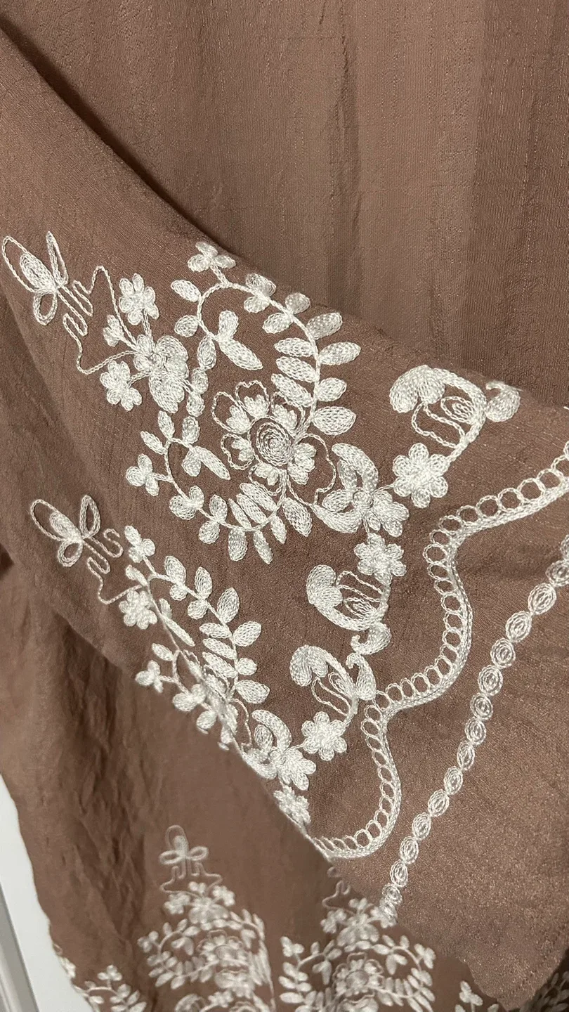 Brown Embroidered Kimono - One Size image indicator(3)