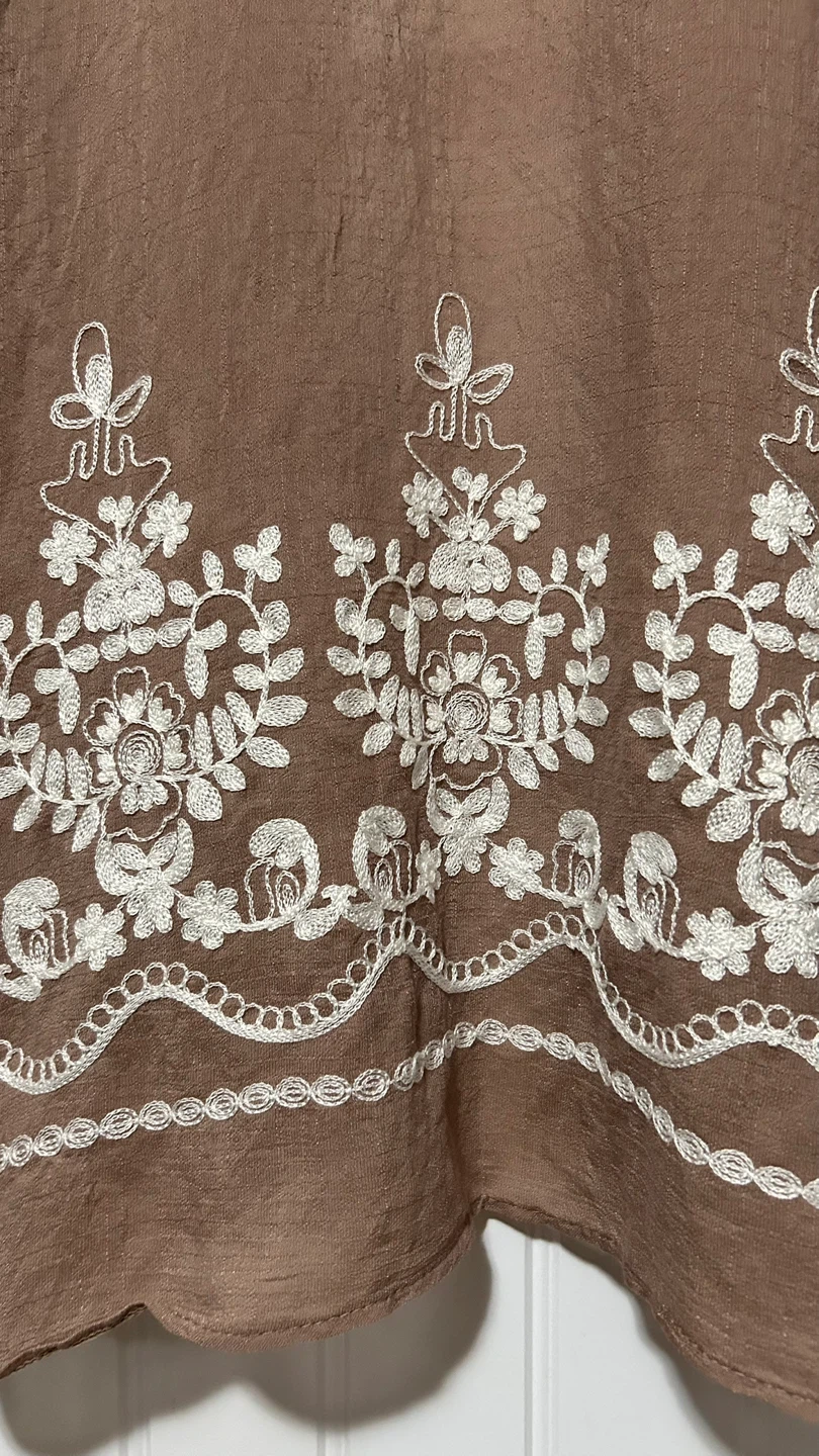 Brown Embroidered Kimono - One Size - photo 4