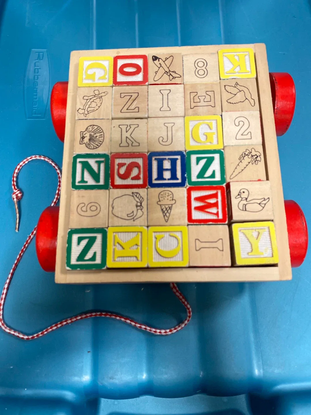 Melissa & Doug Wooden Blocks Alphabet Letters Pull Toy thumbnail