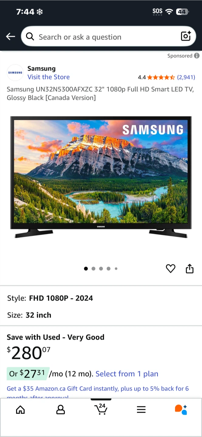 Samsung 32" Full HD Smart TV N5300