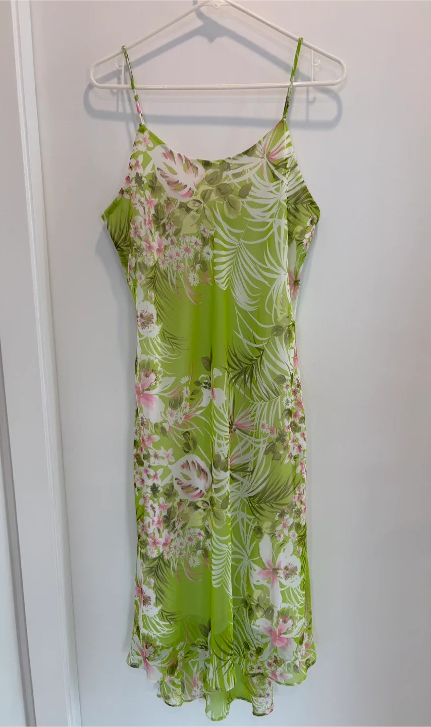 Large Green Floral Dress thumbnail