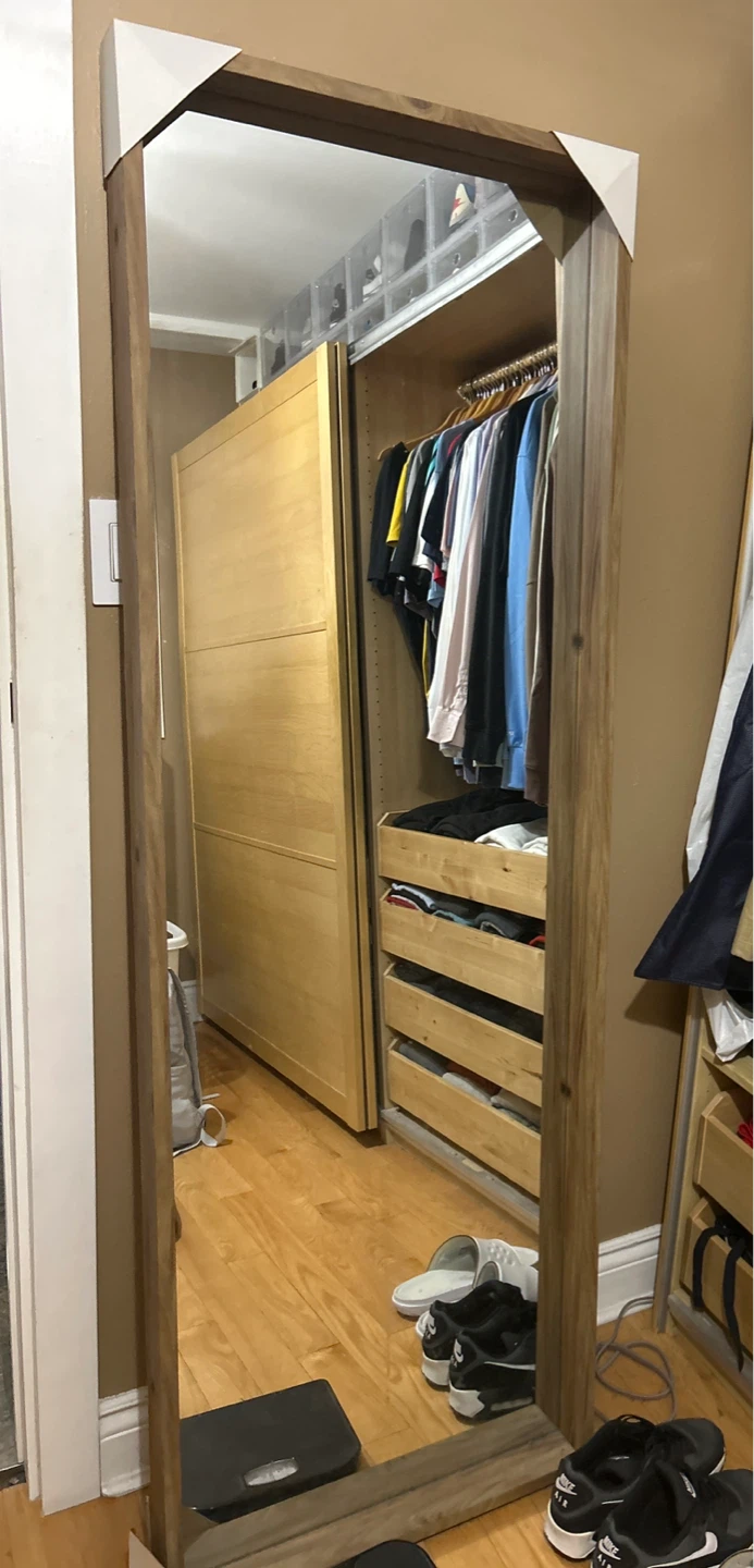 Full Length Mirror with Wooden Frame