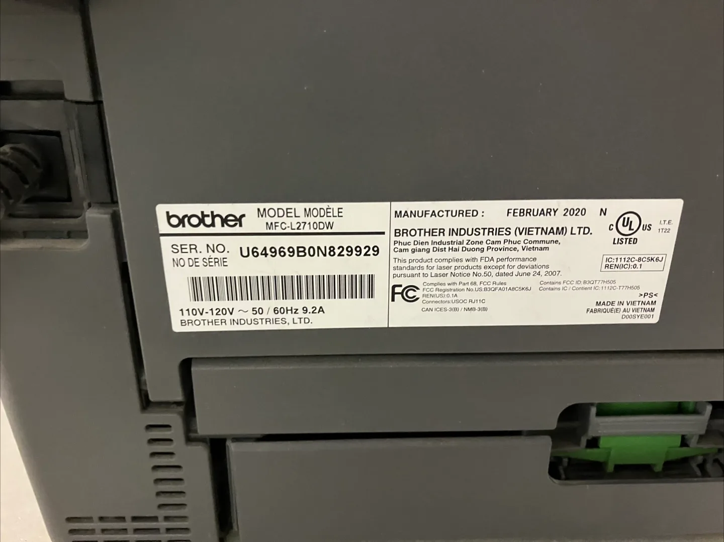 Wireless printer Brother MFC-L2710DW image indicator(4)