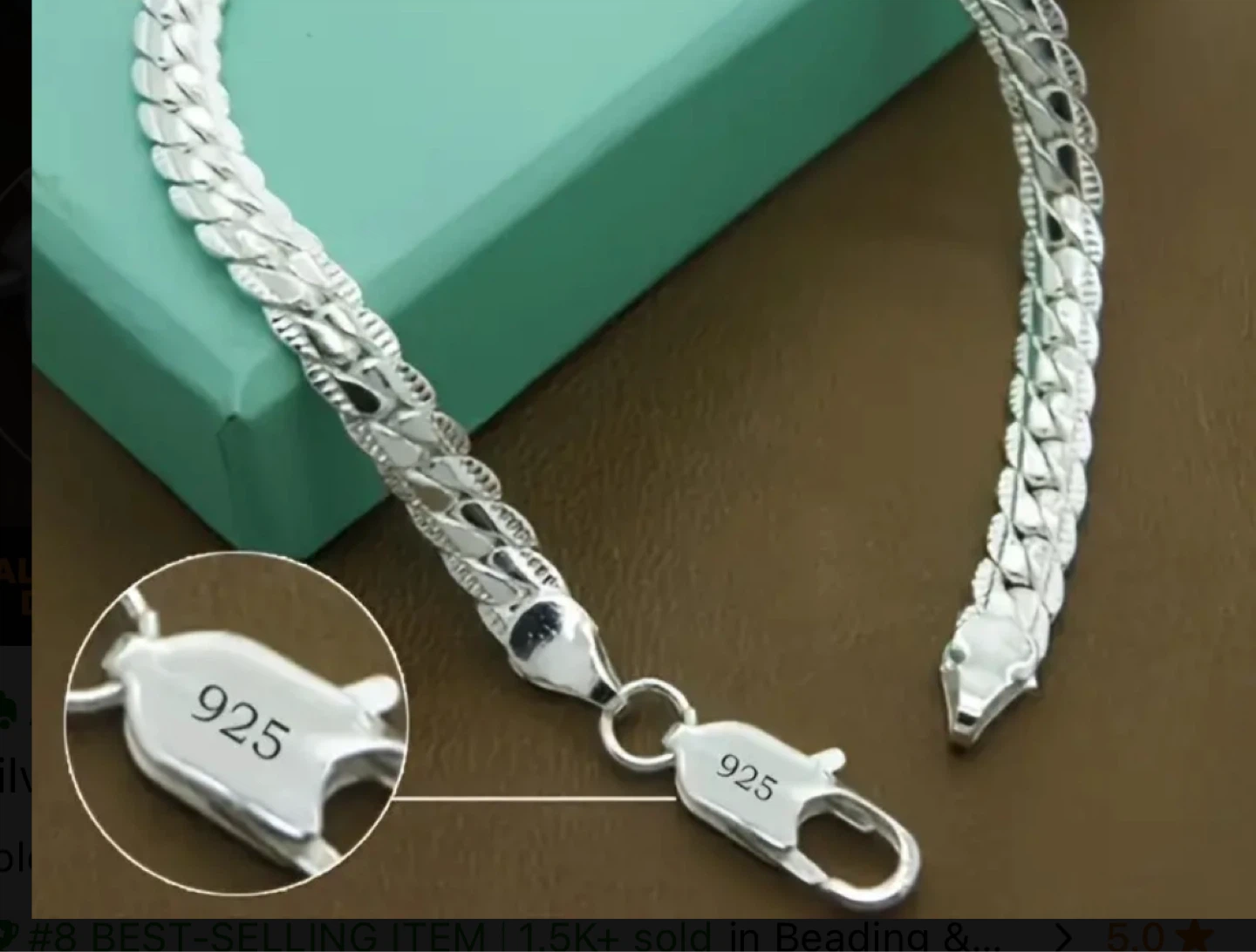 925 Silver Chain bracelets $32