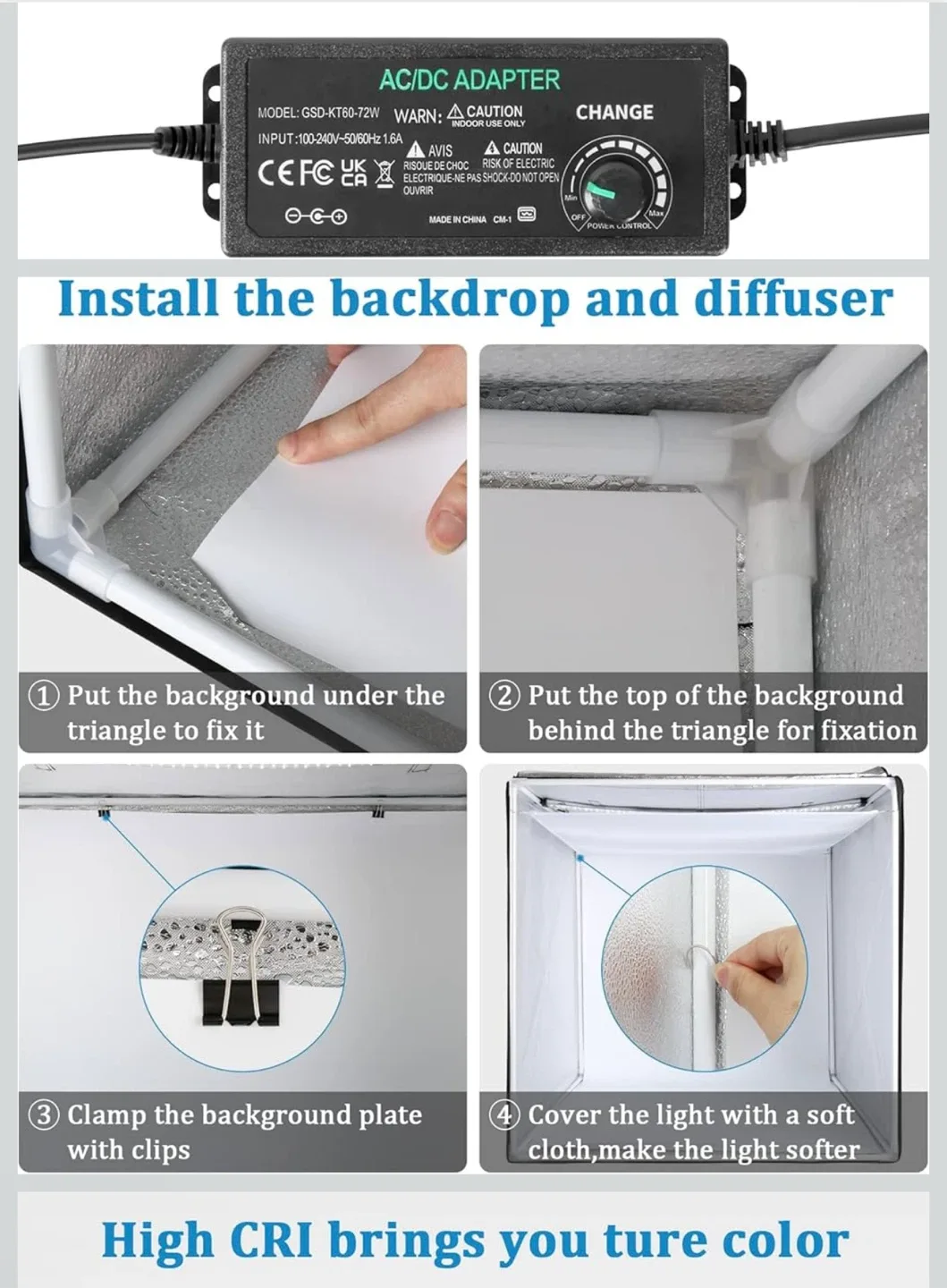 Portable Photo Studio Shooting Tent Light Box 31.5" image indicator(5)