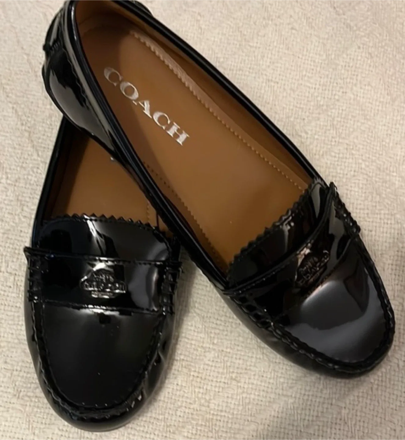 Coach Black Patent Leather Loafers thumbnail