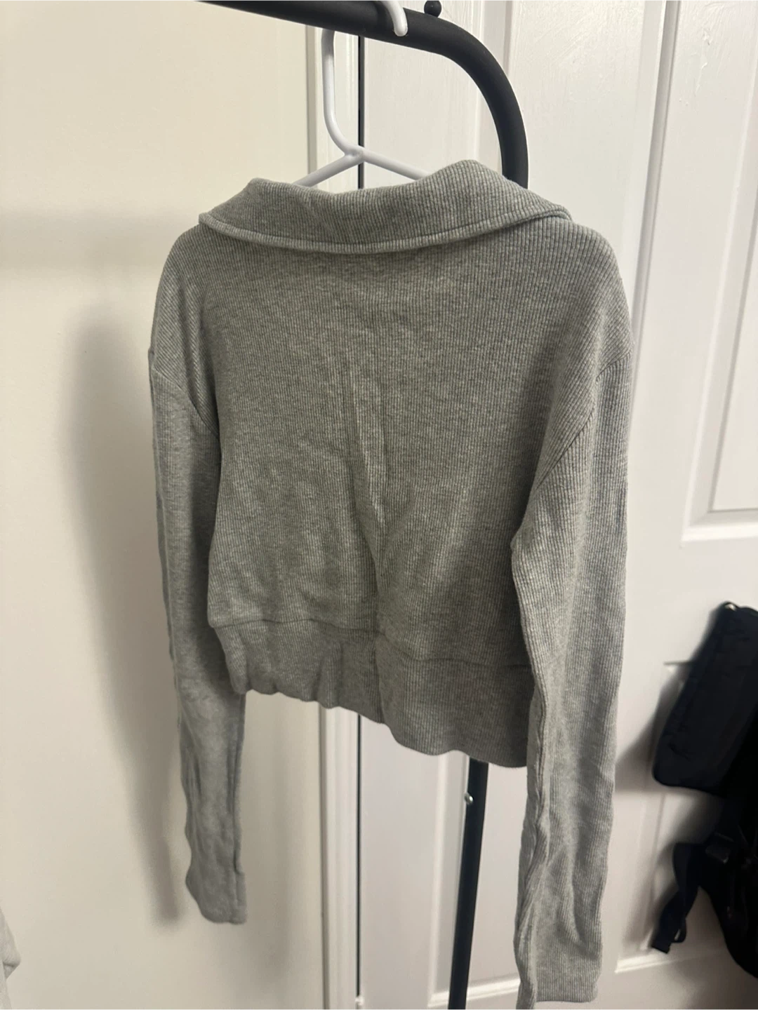 Grey Collared Long Sleeve Top - photo 2