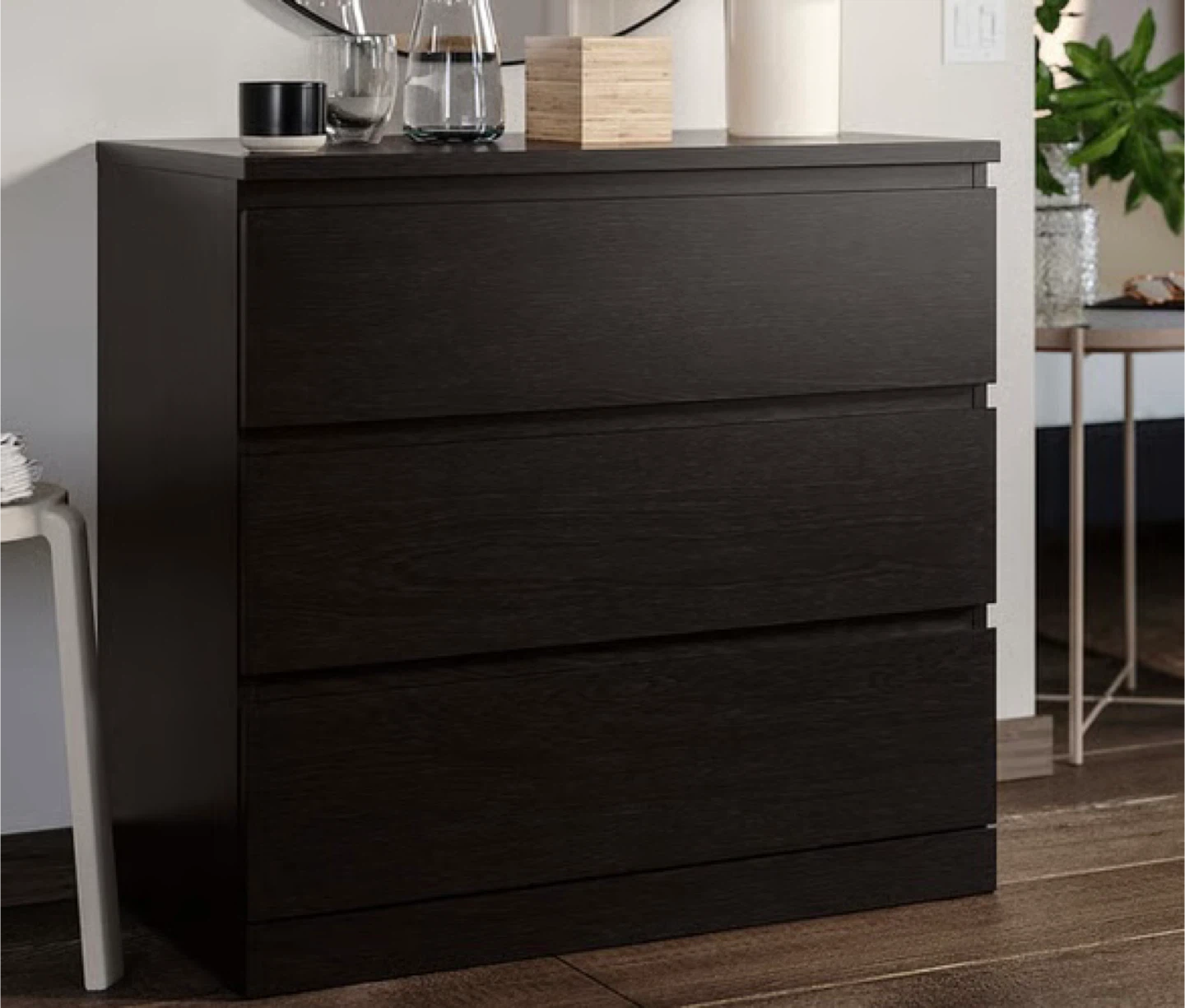 MOVE OUT SALE: IKEA Black-Brown 3-Drawer Chest - photo 2