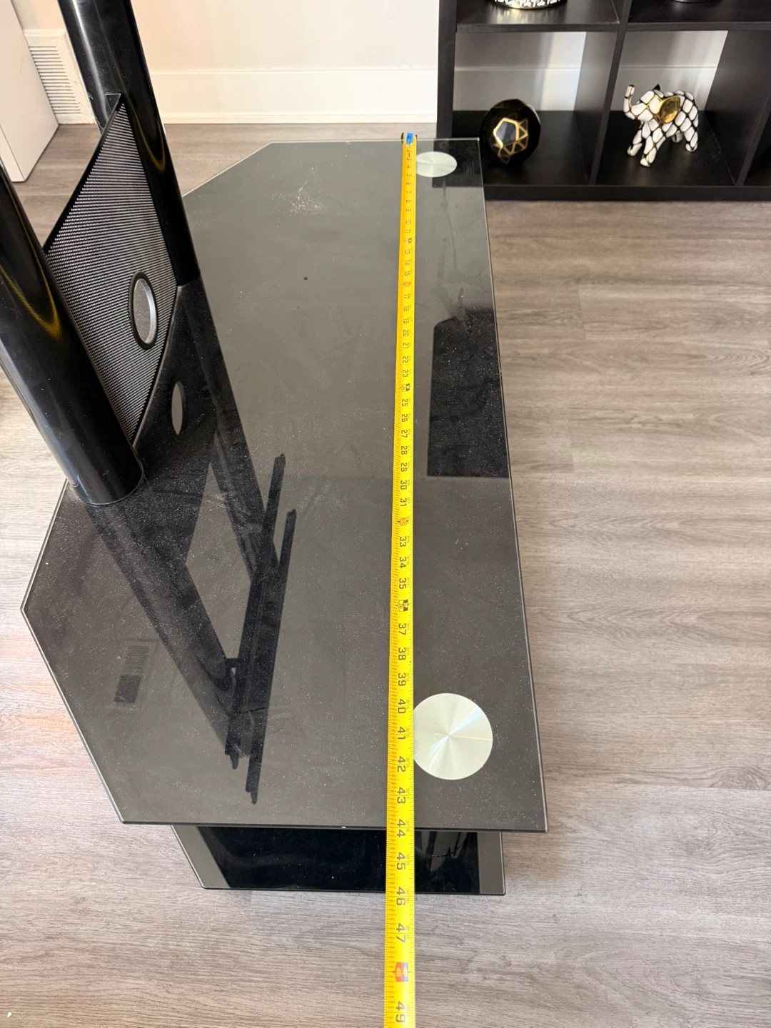 Black Glass TV Stand with Mount - photo 3