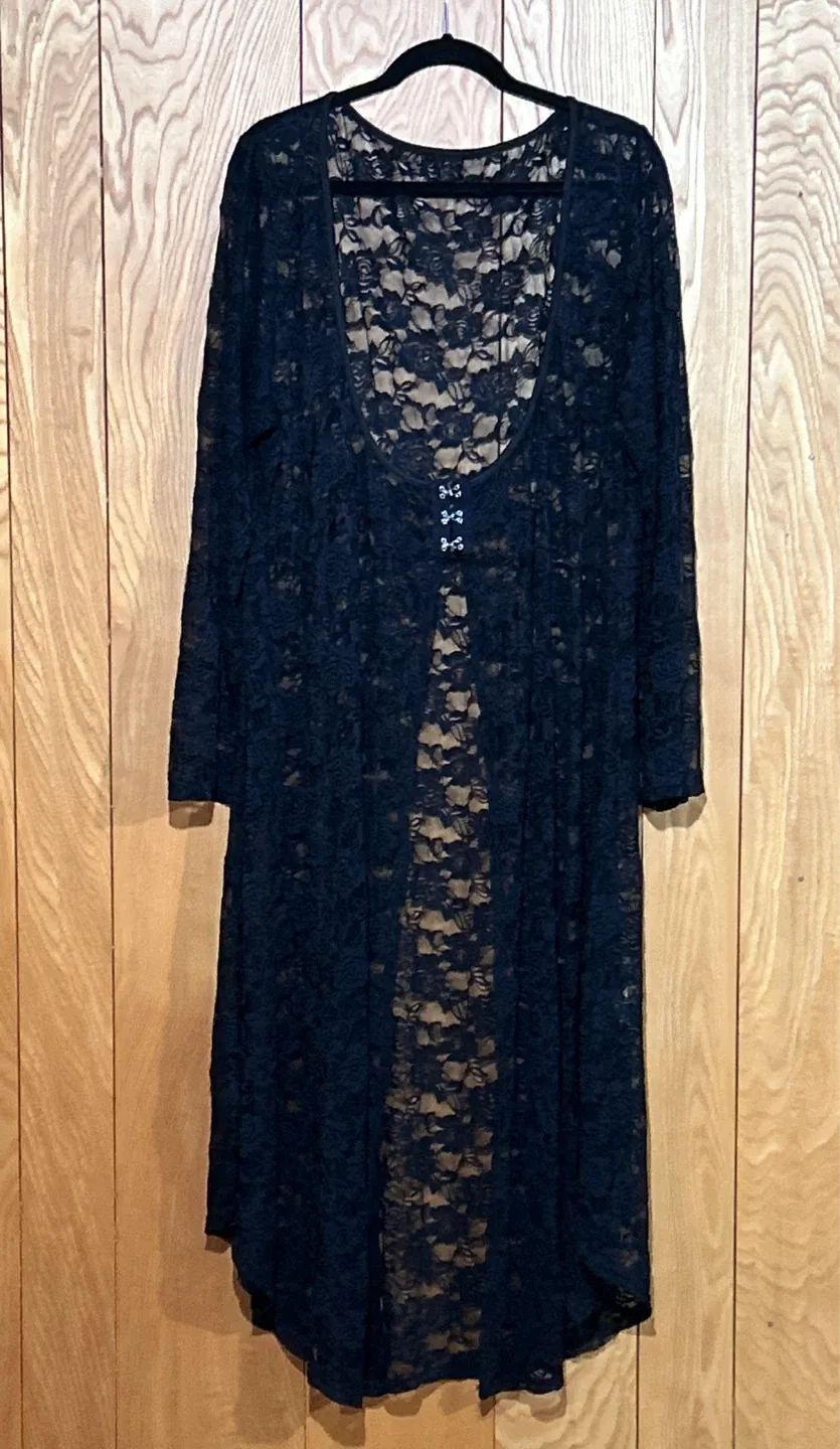 Black Steampunk Lace Duster image indicator(2)