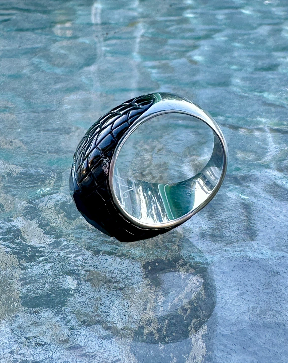Onyx Stainless Steel Ring - photo 3