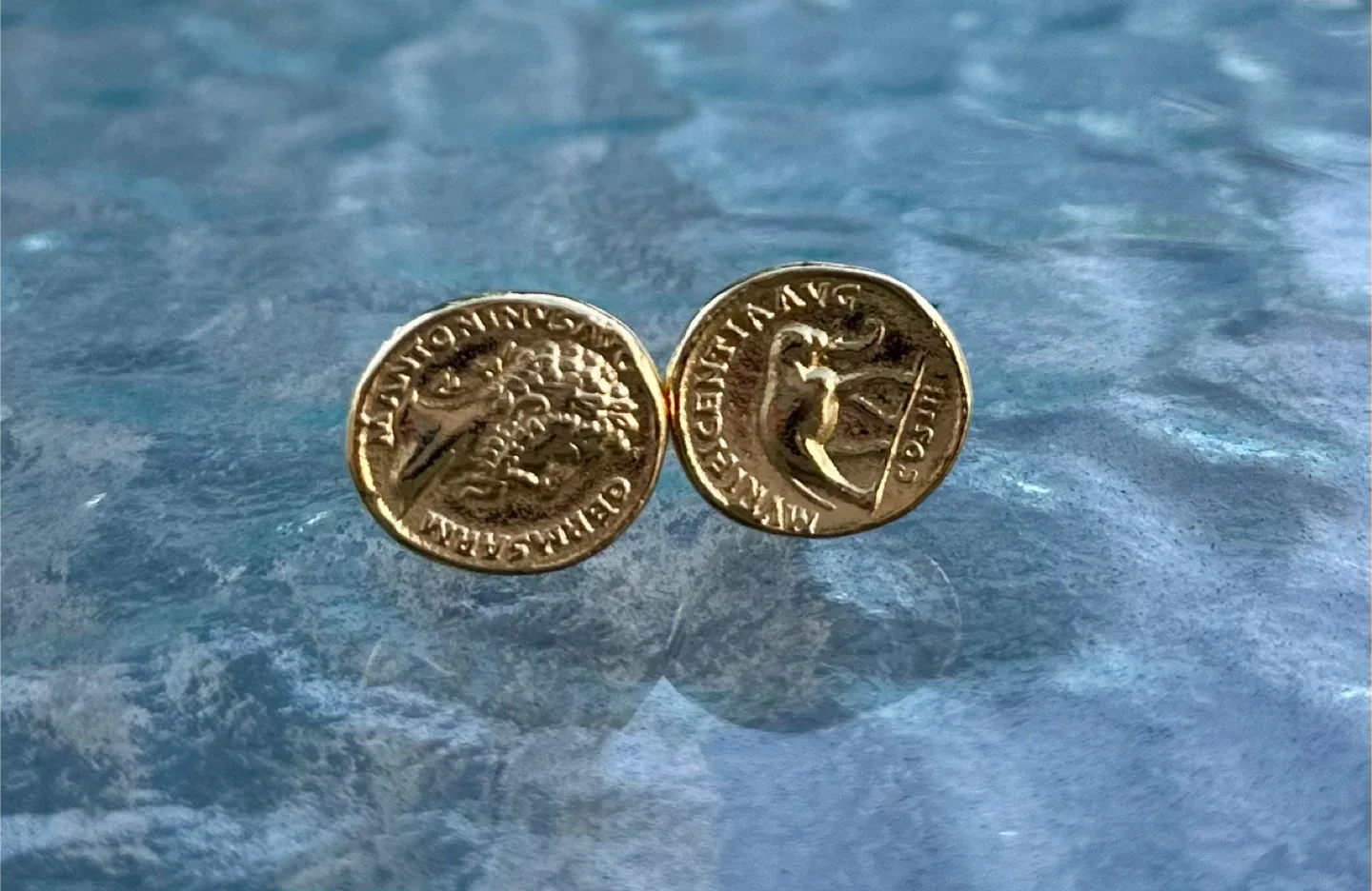 Two Gold Roman Coin Cufflinks