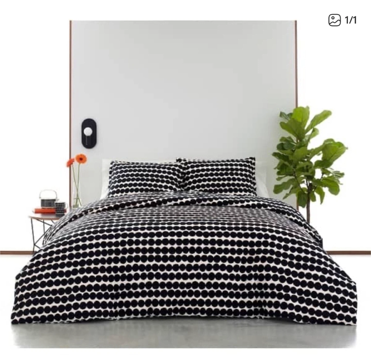 Marimekko Unikko Black & White Duvet Cover Set