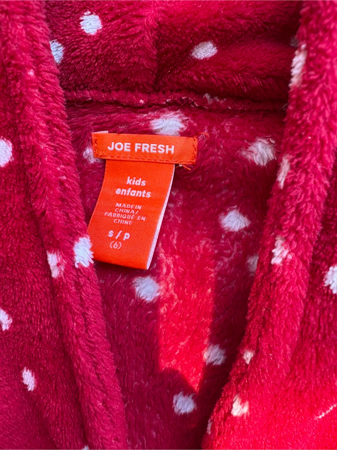 Joe Fresh Kids Red Polka Dot Robe - Size S/P (6) - photo 2