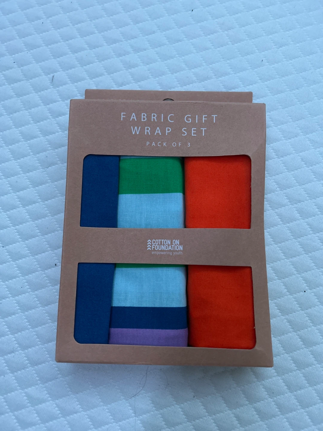 Cotton On Foundation Fabric Gift Wrap Set - Pack of 3