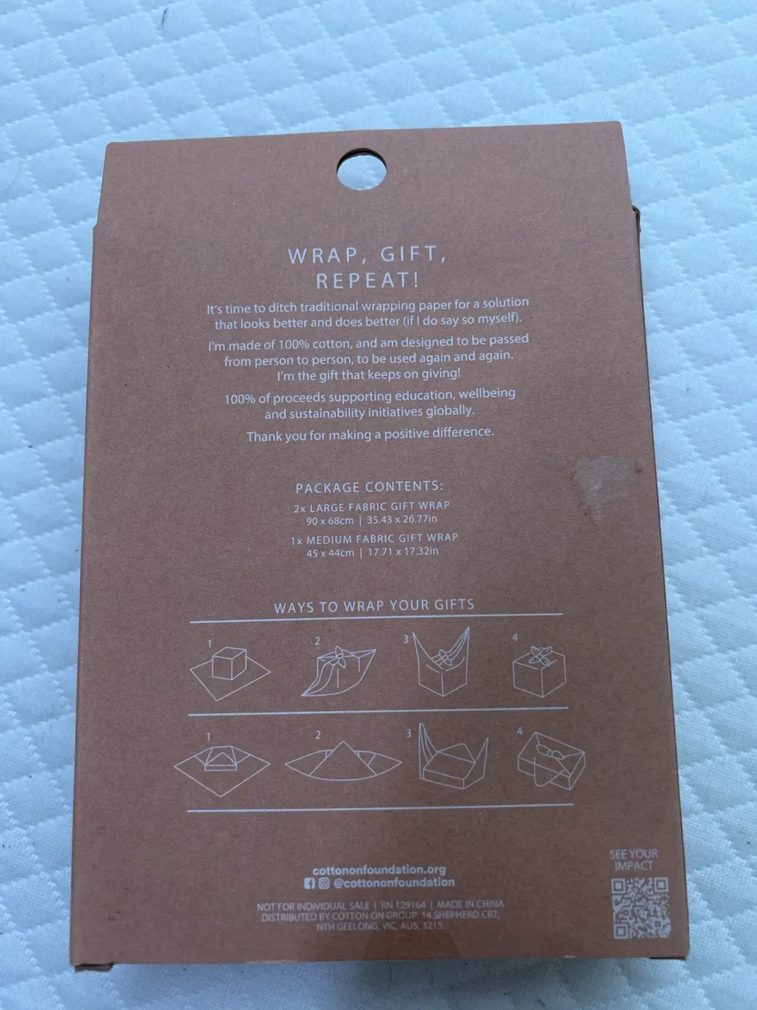 Cotton On Foundation Fabric Gift Wrap Set - Pack of 3 image indicator(2)