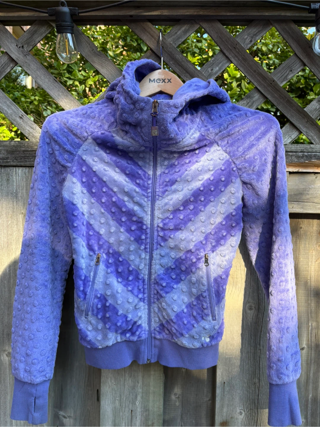 Purple Fuzzy Zip-Up Hoodie