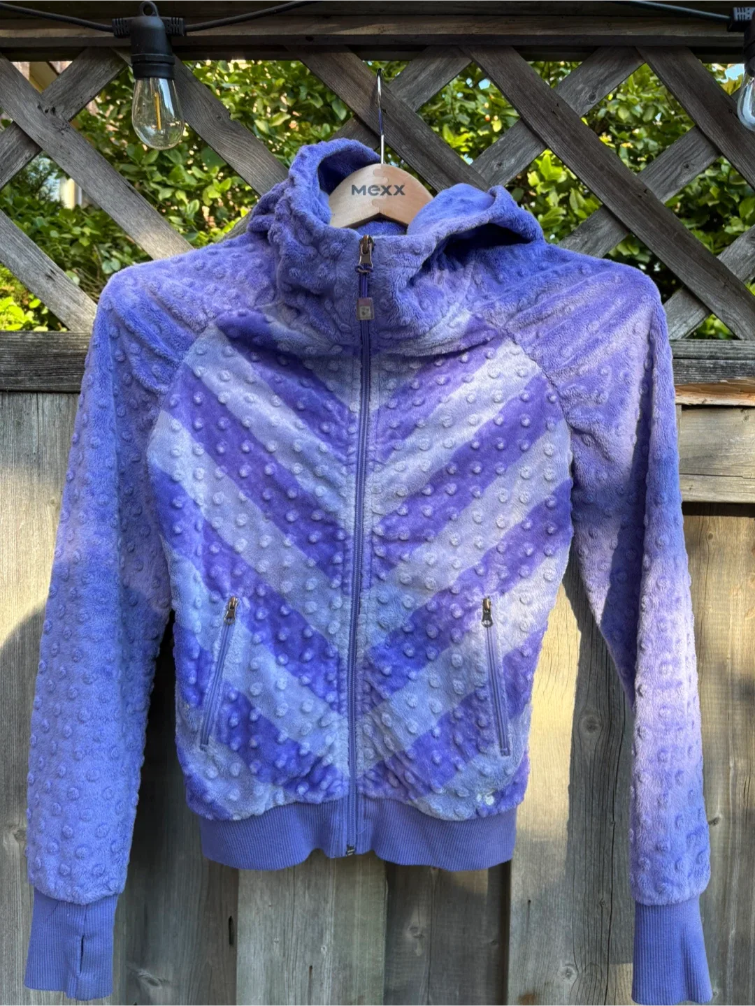 Purple Fuzzy Zip-Up Hoodie thumbnail