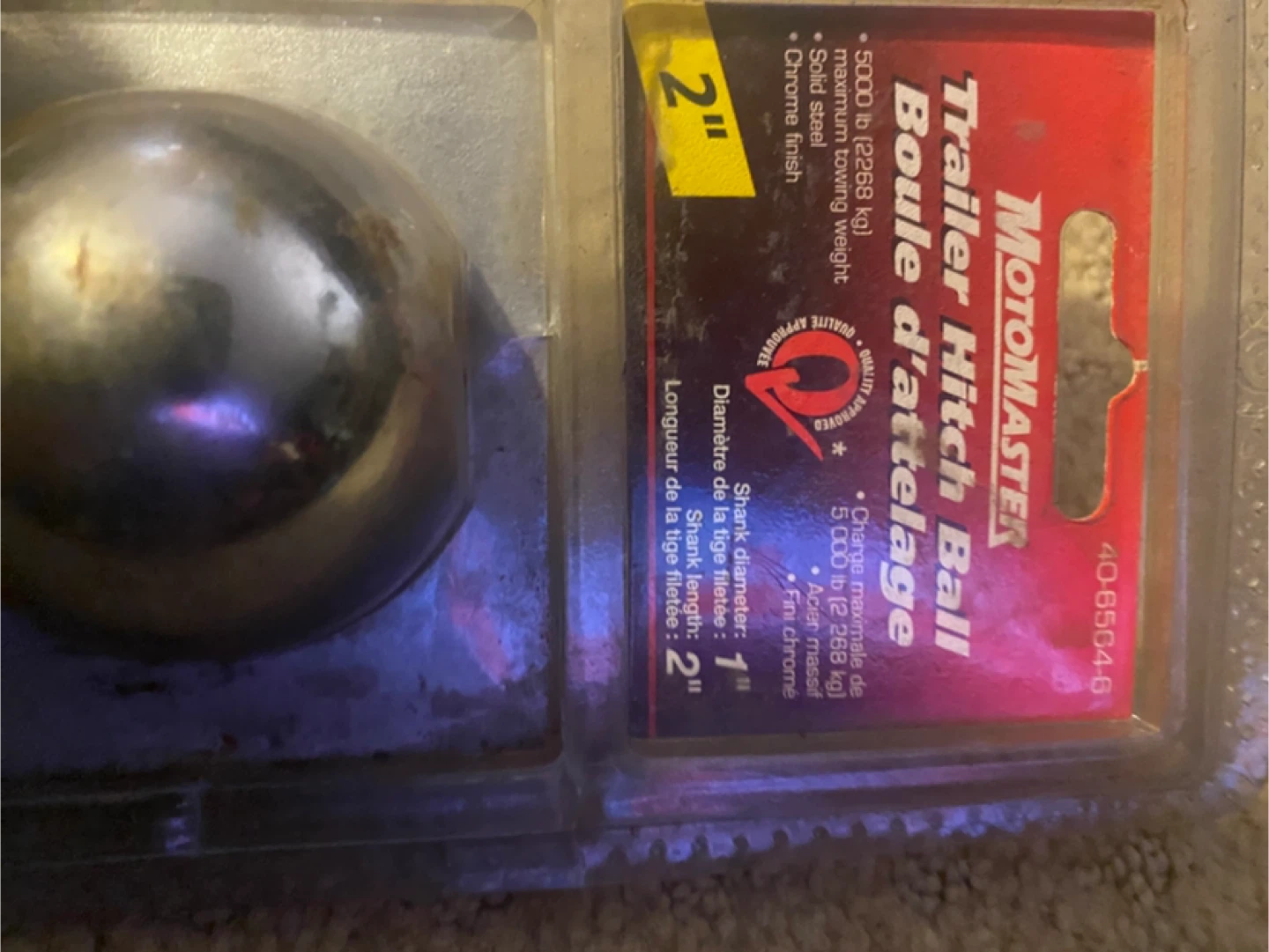 MotoMaster 2" Trailer Hitch Ball - New in Package - photo 3