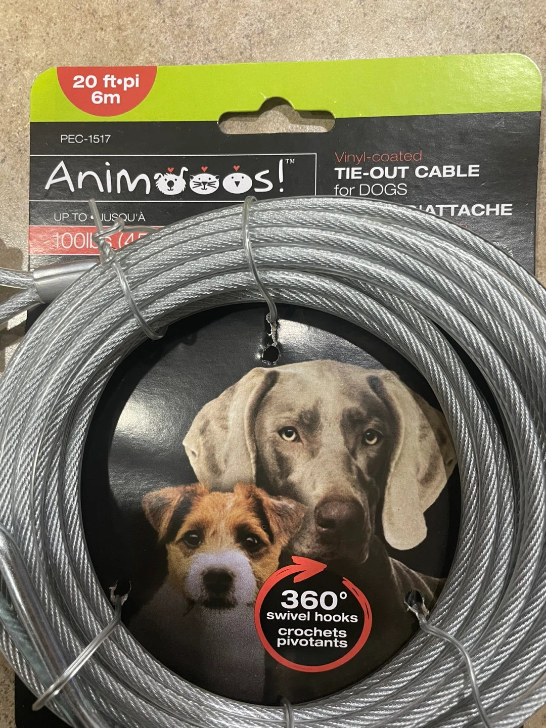 Animos! Tie-Out Cable for Dogs - 20 ft