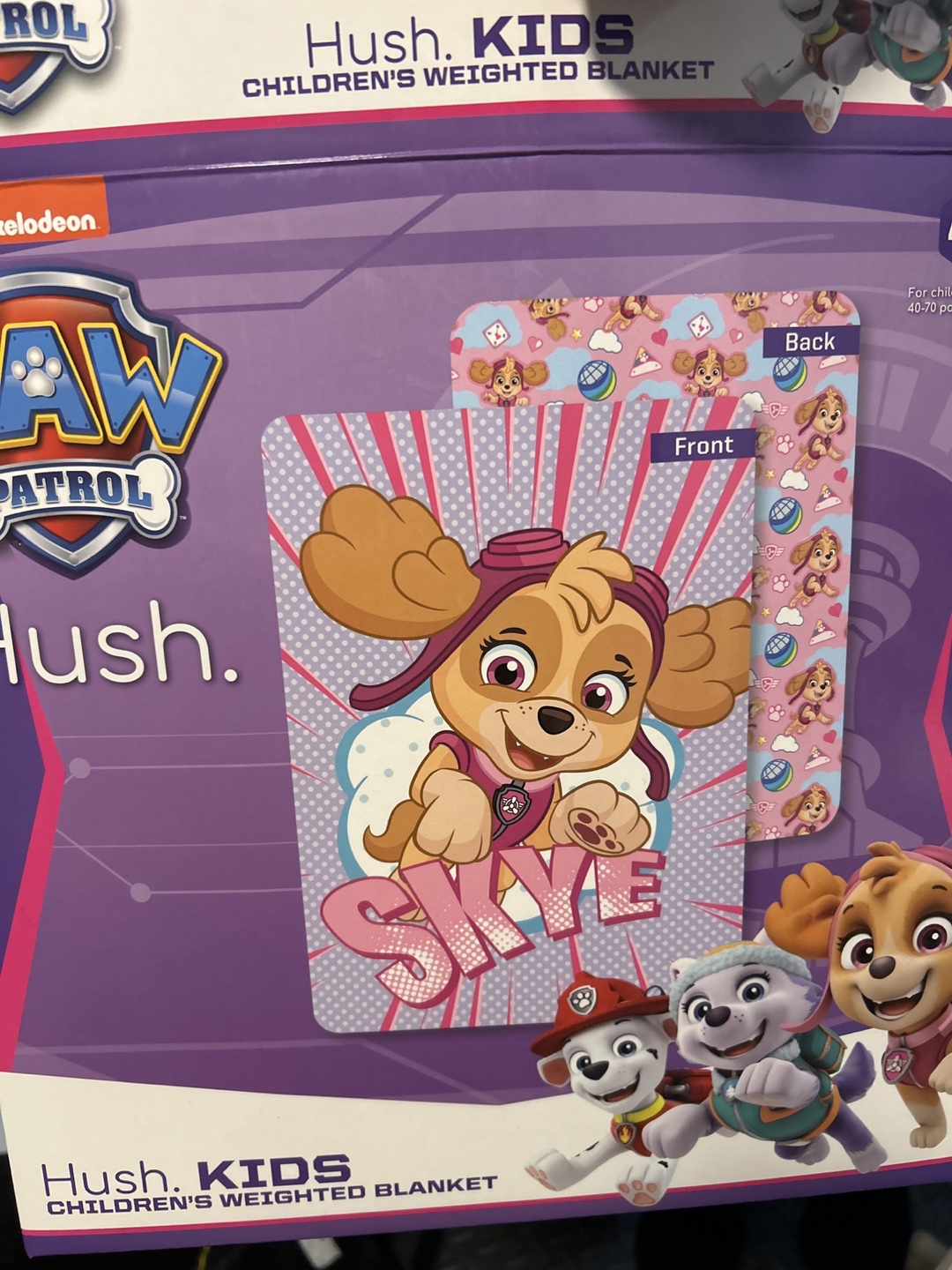 Brand new Paw Patrol Skye Weighted Blanket - Hush Kids