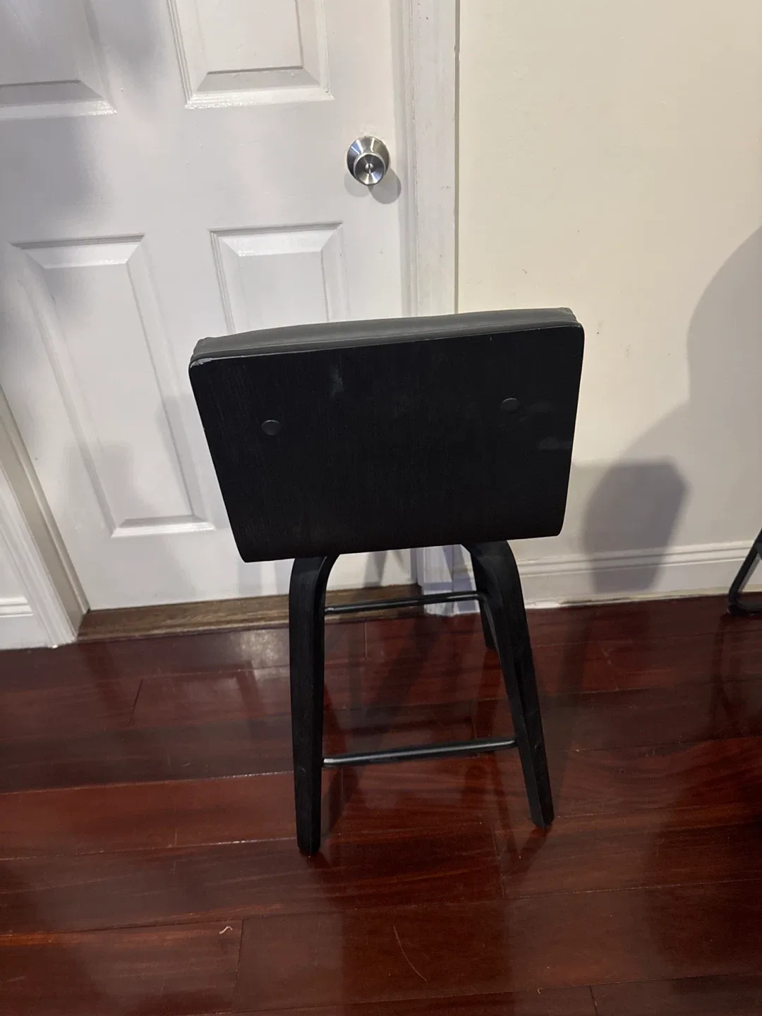 Black Faux Leather Swivel Bar Stool image indicator(2)