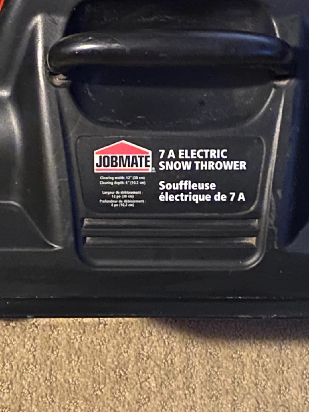 Jobmate 7A Electric Snow Thrower